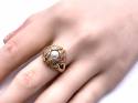 9ct 2 Colour Gold Pearl Solitaire Ring