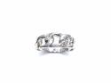9ct White Gold Diamond Curb Link Ring