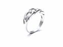 9ct White Gold Diamond Curb Link Ring