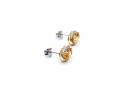 Silver Citrine & CZ Oval Stud Earrings