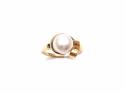 14ct Yellow Gold Pearl Solitaire Ring