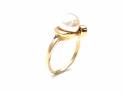 14ct Yellow Gold Pearl Solitaire Ring