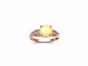 9ct Rose Gold Opal & Diamond Ring