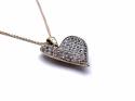 9ct Zircon Heart Pendant & Chain