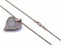 9ct Zircon Heart Pendant & Chain