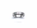9ct White Gold Patterned Wedding Ring