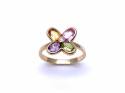 18ct Gemstone & Diamond Flower Ring