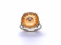 9ct Orange Topaz & Diamond Dress Ring