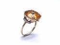 9ct Orange Topaz & Diamond Dress Ring