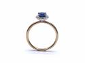 18ct Yellow Gold Sapphire & Diamond Halo Ring