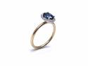 18ct Yellow Gold Sapphire & Diamond Halo Ring