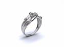 9ct White Gold Diamond Wave Ring