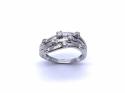 9ct White Gold Diamond Wave Ring