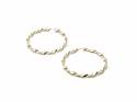 9ct Yellow Gold Chunky Twist Hoop Earrings 60mm