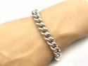 Silver Heavy Curb Bracelet 9 Inch