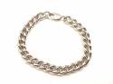 Silver Heavy Curb Bracelet 9 Inch