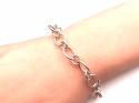 Silver Open Link Charm Bracelet 8 Inch