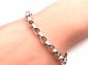 Silver Oval Belcher Bracelet 9 Inch