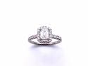 Platinum Radiant Cut Diamond Halo Ring