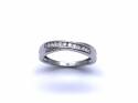 9ct White Gold Diamond Crossover Ring