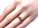 18ct Synthetic Ruby & Diamond Ring 1919