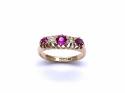 18ct Synthetic Ruby & Diamond Ring 1919