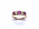 18ct Synthetic Ruby & Diamond Ring 1919