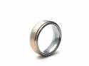 Tungsten Carbide Hammered Ring Rose IP Plating