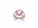 9ct Yellow Gold Pink CZ Heart Ring