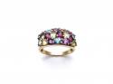 9ct Yellow Gold Multi Stone Pave Ring