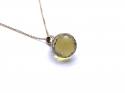 9ct Quartz Solitaire Pendant & Chain