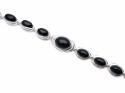 Silver Whitby Jet Bracelet 7 1/2 - 8 1/2 Inch