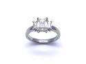 Platinum Moissanite 3 Stone Ring