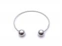 Silver Ball Torque Bangle 65mm