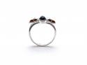 Silver Black Whitby Jet & Amber Fancy Ring P