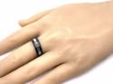 Tungsten Carbide Ring Abalone Shell Inlay Black IP