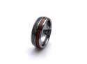 Tungsten Carbide Ring Wood & Abalone Shell Inlay