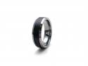 Tungsten Carbide Ring Brushed Black IP Plating