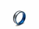 Tungsten Carbide Hammered Ring Blue IP Plating 7mm