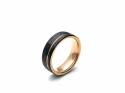 Tungsten Carbide Ring Rose & Black IP Plating 7mm