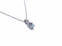 18ct Aqua & Diamond Pendant & Chain