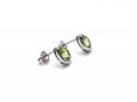 9ct White Gold Peridot Stud Earrings