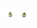 9ct White Gold Peridot Stud Earrings