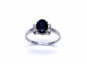 18ct White Gold Sapphire Solitaire Ring