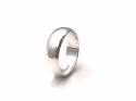 Silver Plain D Shaped Wedding Band 6mm