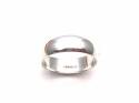 Silver Plain D Shaped Wedding Band 6mm