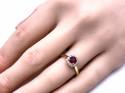 9ct Yellow Gold Ruby & Diamond Halo Cluster Ring