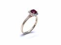9ct Yellow Gold Ruby & Diamond Halo Cluster Ring
