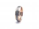 Tungsten Carbide Ring Grey &  Rose IP Plating 7mm