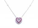 18ct White Gold Ruby & Diamond Necklace 0.36ct